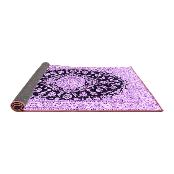 Sideview of Medallion Purple Traditional Rug, tr728pur