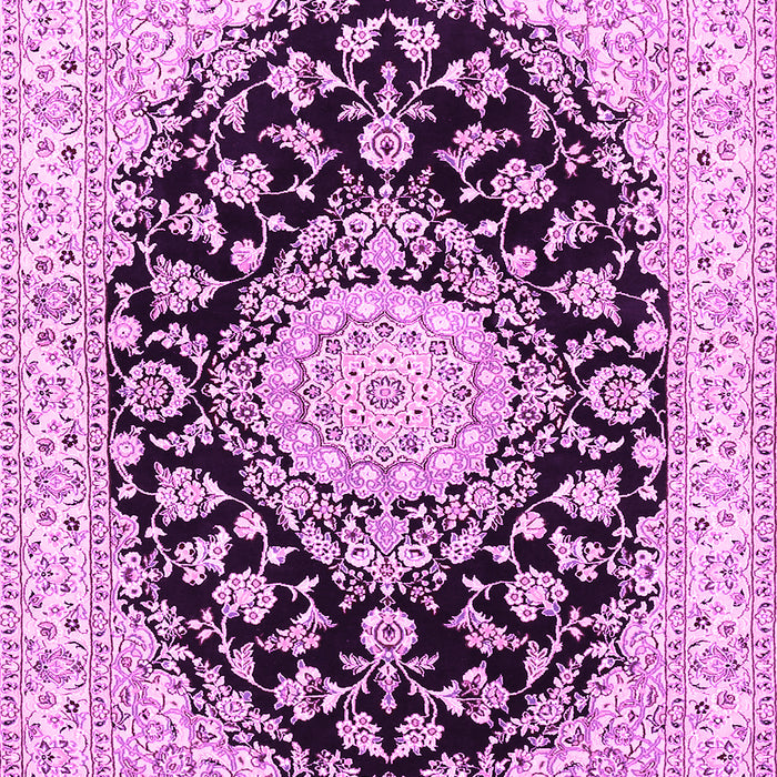 Machine Washable Medallion Pink Traditional Rug, wshtr728pnk