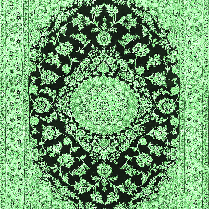 Medallion Emerald Green Traditional Rug, tr728emgrn