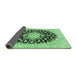 Sideview of Medallion Emerald Green Traditional Rug, tr728emgrn