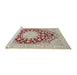 Sideview of Machine Washable Traditional Rust Pink Rug, wshtr729