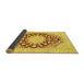 Sideview of Medallion Yellow Traditional Rug, tr729yw