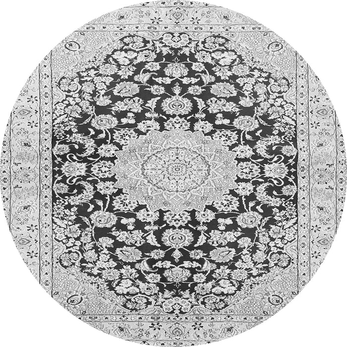 Square Medallion Gray Traditional Rug, tr729gry