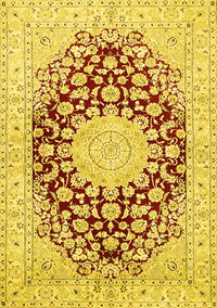 Medallion Yellow Traditional Rug, tr729yw