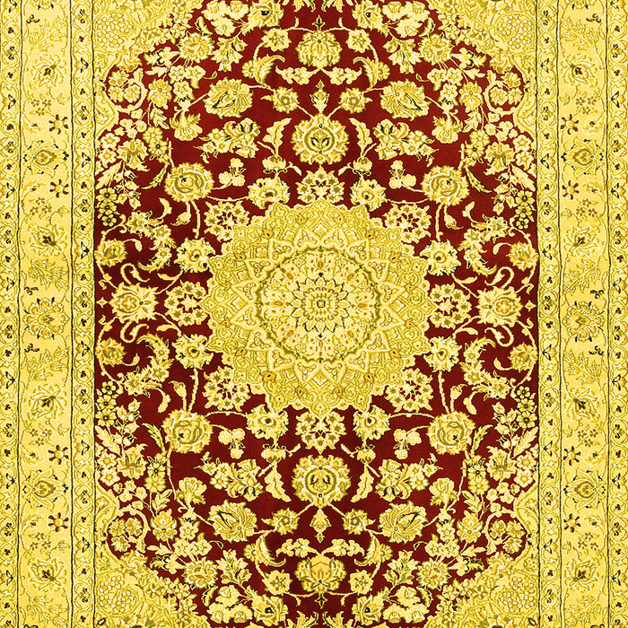 Medallion Yellow Traditional Rug, tr729yw
