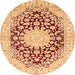 Square Medallion Orange Traditional Rug, tr729org