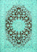 Machine Washable Medallion Turquoise Traditional Area Rugs, wshtr729turq