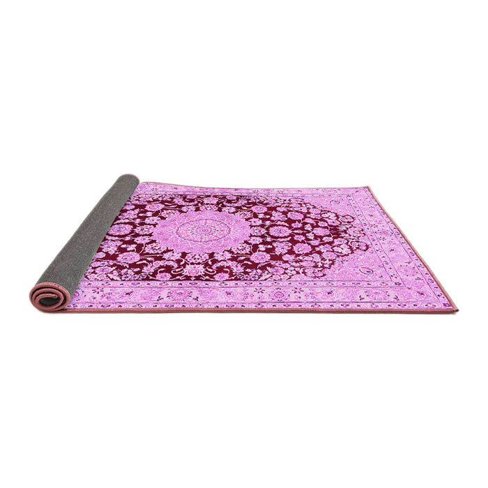 Sideview of Medallion Pink Traditional Rug, tr729pnk