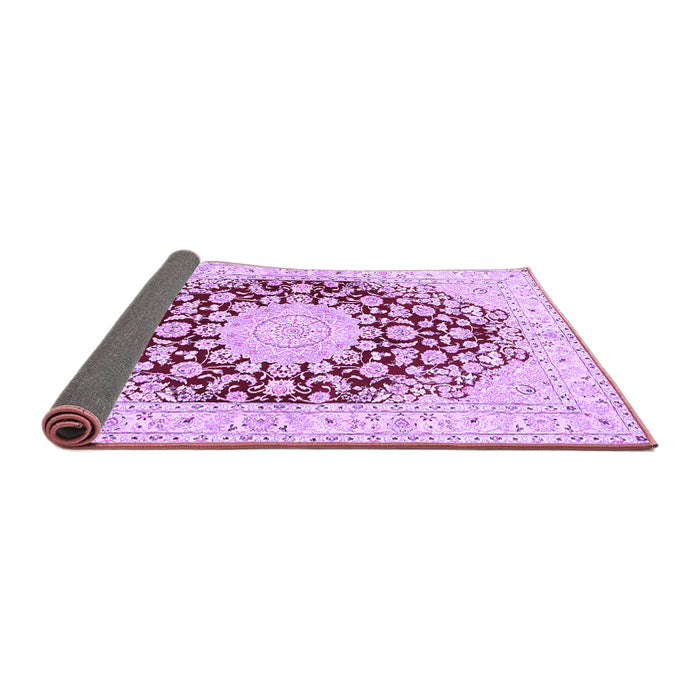 Sideview of Medallion Purple Traditional Rug, tr729pur