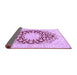 Sideview of Medallion Purple Traditional Rug, tr729pur