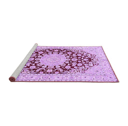 Sideview of Machine Washable Medallion Purple Traditional Area Rugs, wshtr729pur