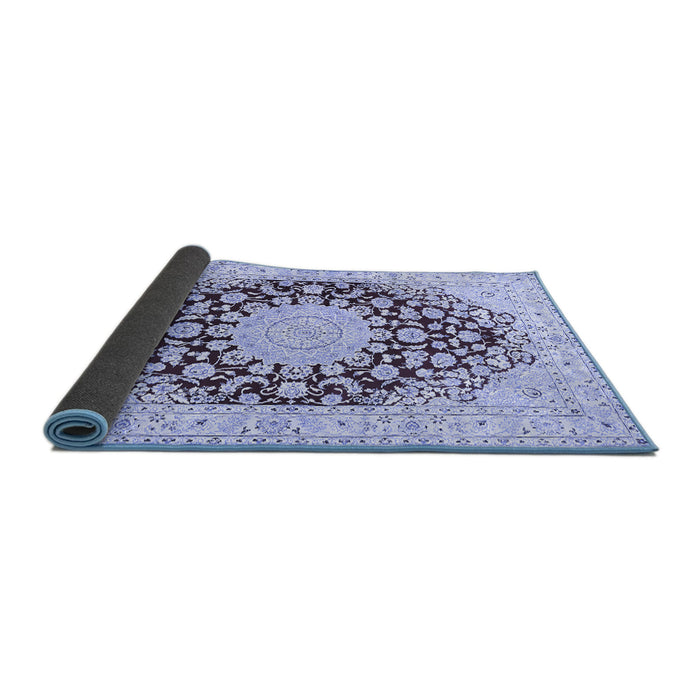 Sideview of Medallion Blue Traditional Rug, tr729blu