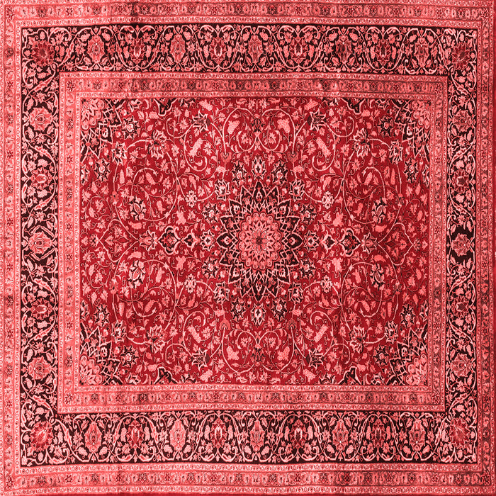 Machine Washable Medallion Red Traditional Rug, wshtr72red