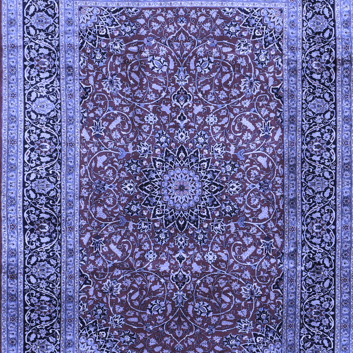 Machine Washable Medallion Blue Traditional Rug, wshtr72blu