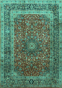 Medallion Turquoise Traditional Rug, tr72turq