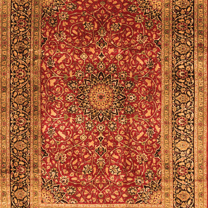 Serging Thickness of Machine Washable Medallion Orange Traditional Area Rugs, wshtr72org