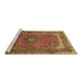 Sideview of Machine Washable Medallion Brown Traditional Rug, wshtr72brn