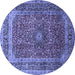 Round Medallion Blue Traditional Rug, tr72blu