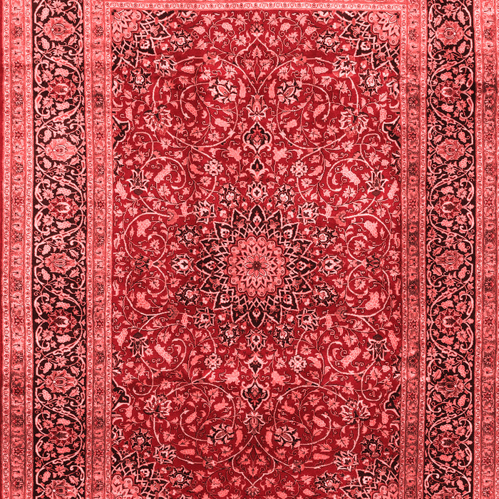 Machine Washable Medallion Red Traditional Rug, wshtr72red