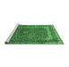 Sideview of Machine Washable Medallion Emerald Green Traditional Area Rugs, wshtr72emgrn