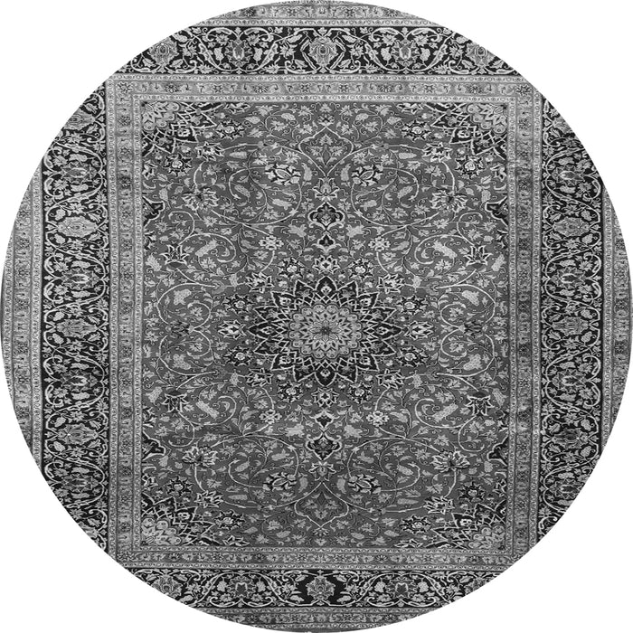 Machine Washable Medallion Gray Traditional Rug, wshtr72gry