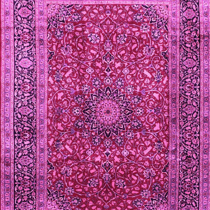 Machine Washable Medallion Pink Traditional Rug, wshtr72pnk