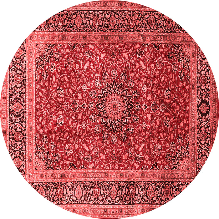 Machine Washable Medallion Red Traditional Rug, wshtr72red