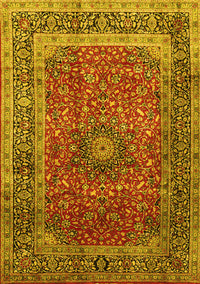 Medallion Yellow Traditional Rug, tr72yw