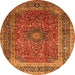 Square Medallion Orange Traditional Rug, tr72org