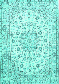 Medallion Turquoise Traditional Rug, tr730turq