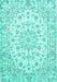 Medallion Turquoise Traditional Rug, tr730turq