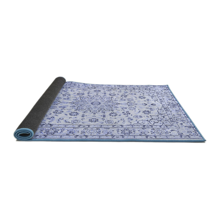 Sideview of Medallion Blue Traditional Rug, tr730blu
