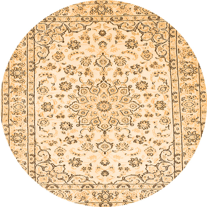 Machine Washable Medallion Orange Traditional Area Rugs, wshtr730org