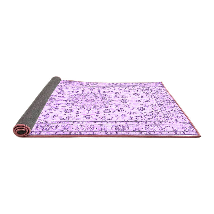 Sideview of Medallion Purple Traditional Rug, tr730pur