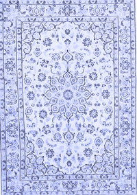 Medallion Blue Traditional Rug, tr730blu