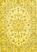 Machine Washable Medallion Yellow Traditional Rug, wshtr730yw