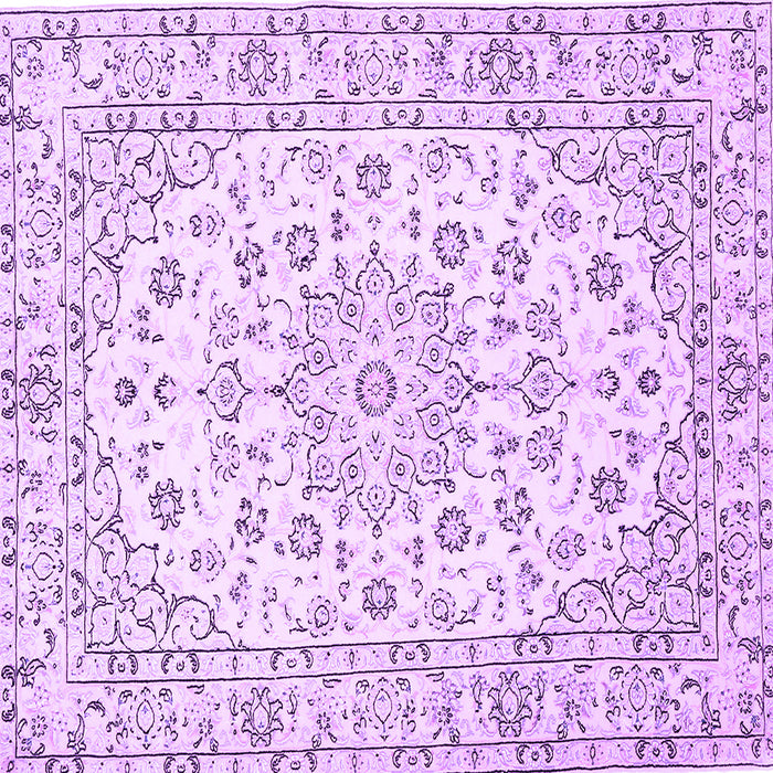 Square Machine Washable Medallion Purple Traditional Area Rugs, wshtr730pur