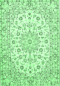 Medallion Emerald Green Traditional Rug, tr730emgrn