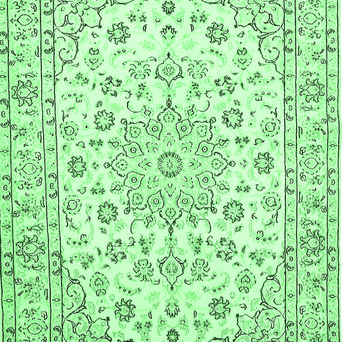 Medallion Emerald Green Traditional Rug, tr730emgrn