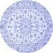 Round Medallion Blue Traditional Rug, tr730blu