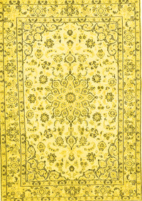 Medallion Yellow Traditional Rug, tr730yw