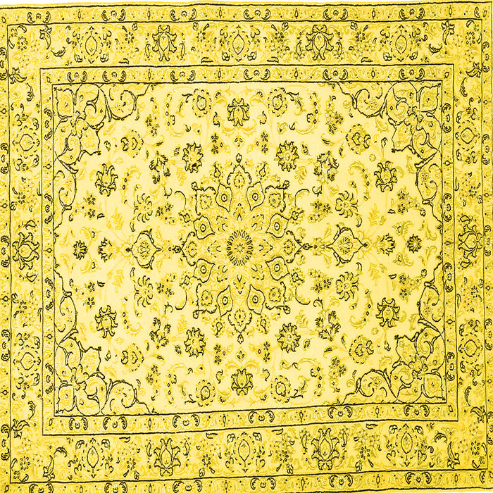 Square Medallion Yellow Traditional Rug, tr730yw