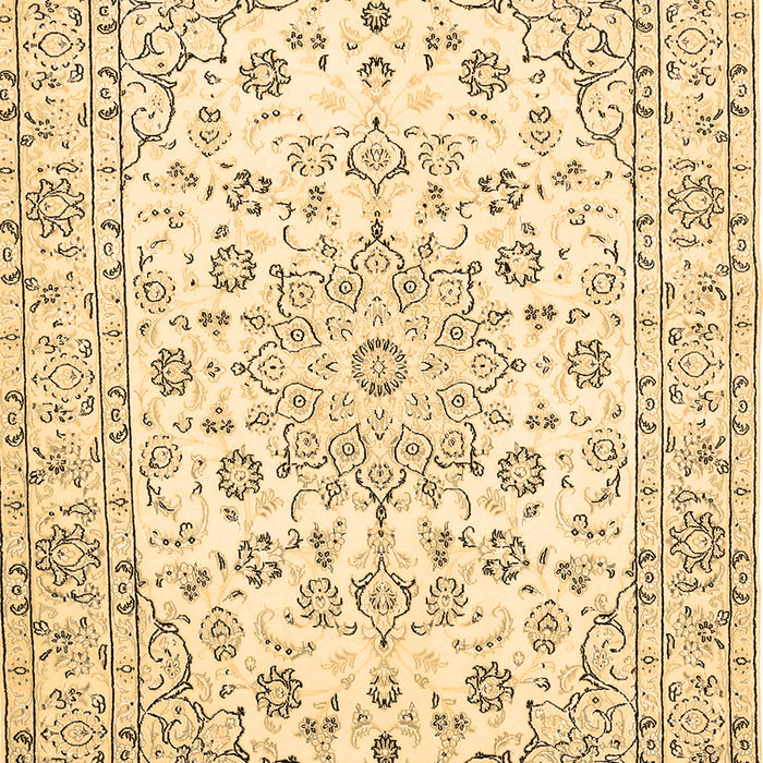 Machine Washable Medallion Brown Traditional Rug, wshtr730brn