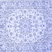 Square Medallion Blue Traditional Rug, tr730blu