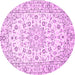 Round Medallion Pink Traditional Rug, tr730pnk