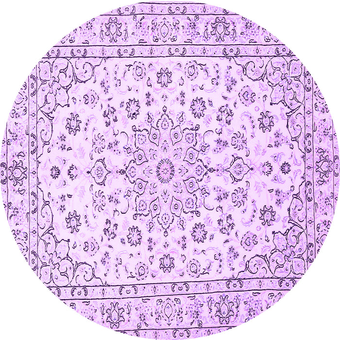 Round Medallion Purple Traditional Rug, tr730pur