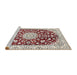 Sideview of Machine Washable Traditional Chestnut Brown Rug, wshtr731