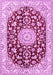 Machine Washable Medallion Pink Traditional Rug, wshtr731pnk