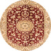 Square Medallion Orange Traditional Rug, tr731org