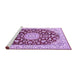 Sideview of Machine Washable Medallion Purple Traditional Area Rugs, wshtr731pur